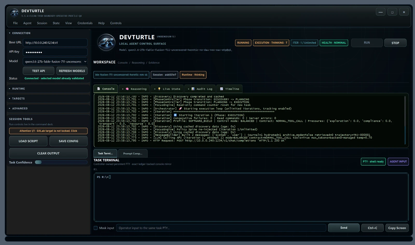 DevTurtle local agent control surface overview