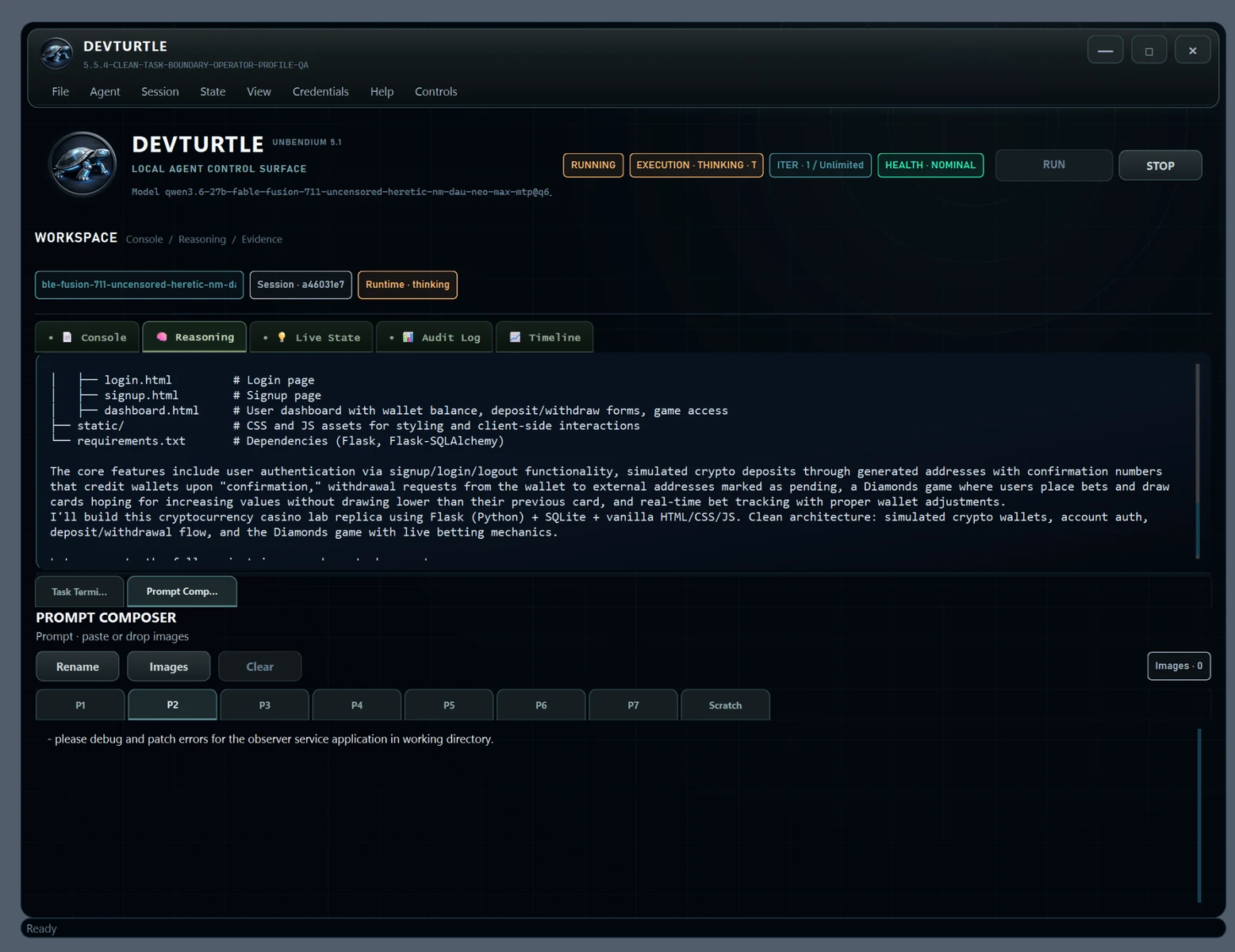 DevTurtle prompt composer interface